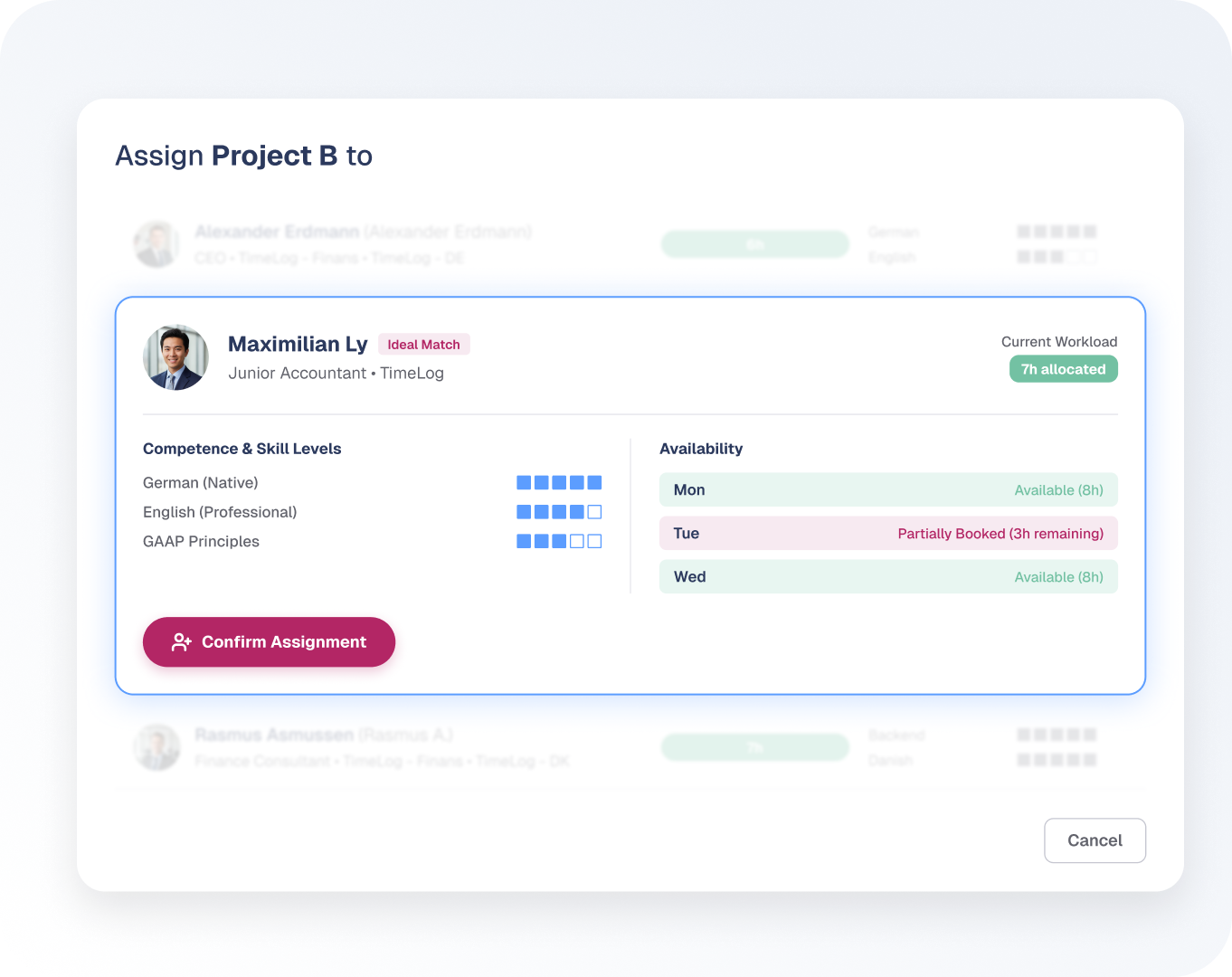 Resource planner availability