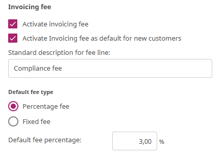 invoicing fee