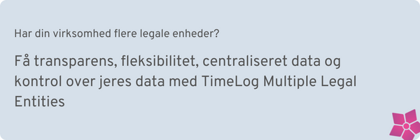 TimeLog Multiple Legal Entities