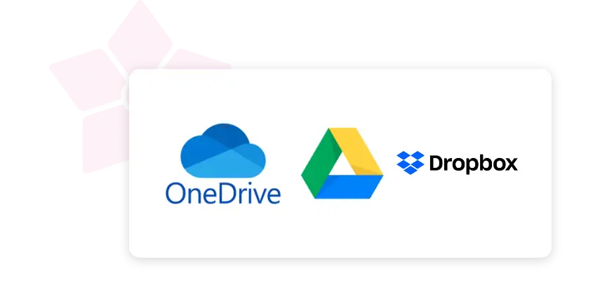 integration logo OneDrive Gdrive Dropbox