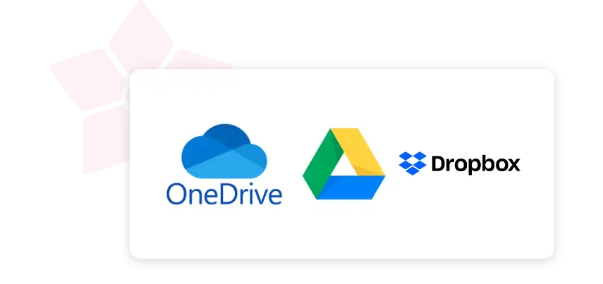 Einfacher Online-Austausch von Dateien zwischen TimeLog, OneDrive, Dropbox und Google Drive